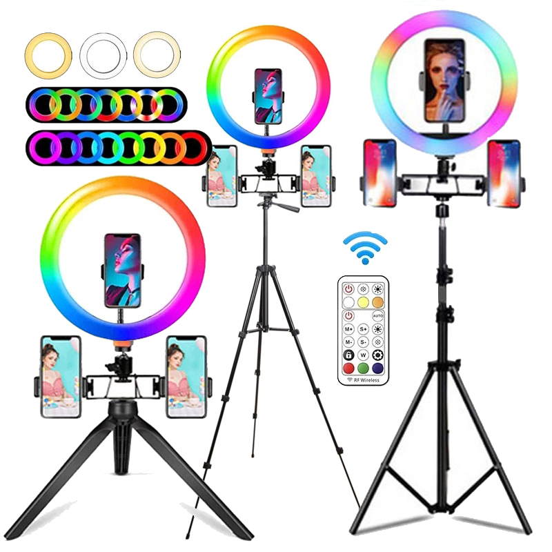 Photography Lighting Description - 10 İnç RGB Halka Işık, Uzaktan